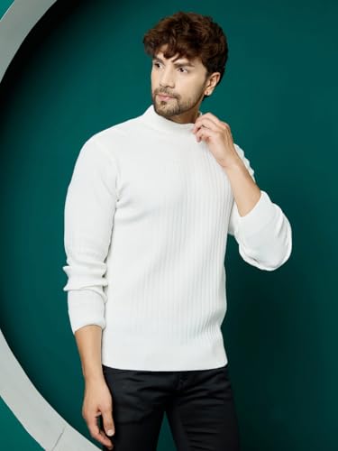 Image of Kvetoo Men High Neck Full Sleeve Winter Woolen Sweater