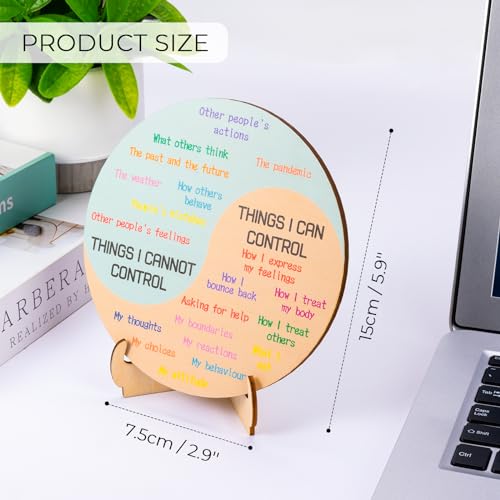 Feelings Wheel Therapy Office Desk Decor - Double Sided Mental Health Emotions Chart with Stand, Therapist Gifts for Home Office Women Man - Image 4