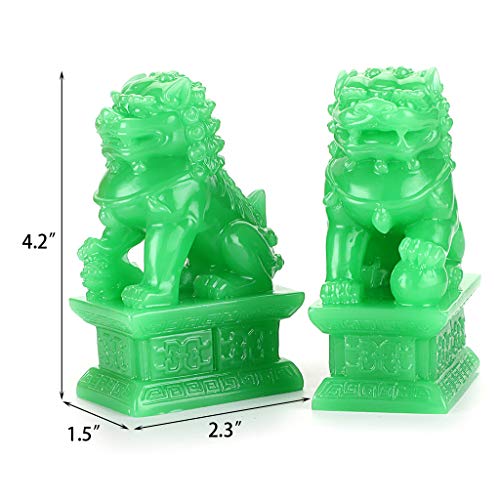 Mdluu Pair Of Fu Foo Dogs, Guardian Lions, Feng Shui Lion Statues For Cash Register, Office Desk, House Warming, Store Opening Gift #TOP2