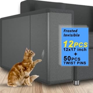 Cat Scratch Furniture Protector - Couch Corner Protector for Cats - Cat Scratch Deterrent for Furniture Tape - Furniture Protectors from Cats Scratching - Anti Scratch Furniture Protector-12Pack