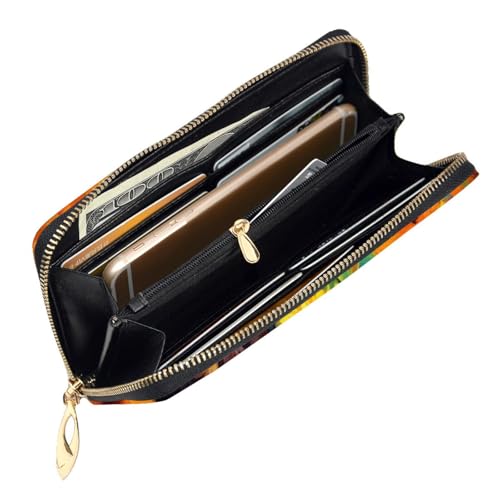 quiet little cat Premium Leather Wallet with Metal Zipper, Multiple Card Slots Cash Pockets, ideal Gift for Her or Him4