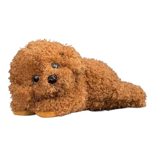 Hobngmuc Jouet en Peluche Caniche - Coussin Chien en Peluche Douillette, Compagnon Ultra-Doux pour L'Aide Au Sommeil, Cadeau Réconfortant pour Enfant, Femmes,...