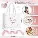 Jetec 45 Pcs Mini Paper Gift Bag Bulk 5.5 x 4.7 x 2.5'' Small Thank You Favor Bag with Handle Bow Ribbon for Valentine Wedding Baby Bridal Shower Birthday Anniversary Party(White/rose Gold)