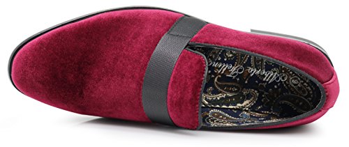 Enzo Romeo Men's Fashion Formal Tuxedo Slip On Loafer Velvet Dress Shoes SKO034