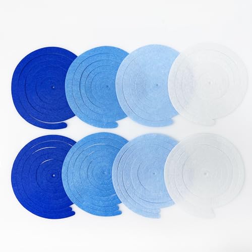 Image of 36 Pcs Blue Hanging Swirl Decorations Ombre Royal Blue White Felt Swirl Streamer Spiral Ceiling Garland for Birthday Wedding Shower Graduation Under The Sea Nautical Ahoy Achor Party Supplies