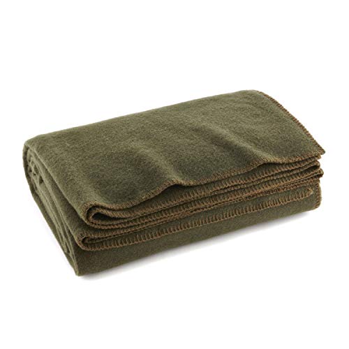 Ever Ready First Aid Olive Drab Green Warm Fire Retardant Blanket, 66″ x 90″