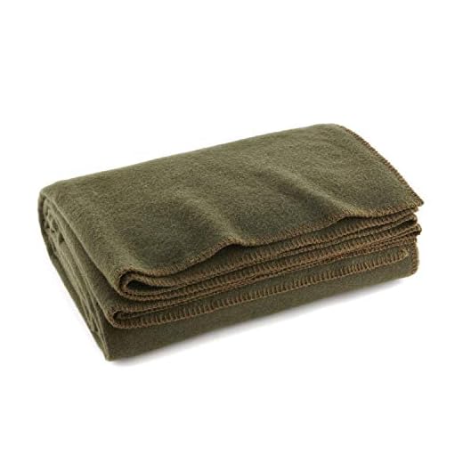 Vert olive laine chaud couverture ignifuge, 66 x 90 (80% laine) -US Militaire par Ever Ready First Aid & Medical