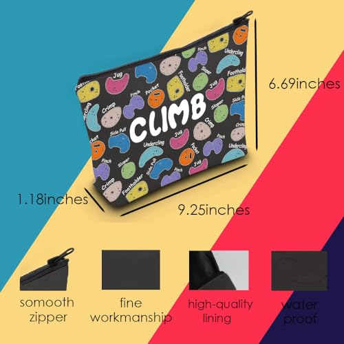 Rock Climber Gift for Women Rock Climbing Cosmetic Bag Climb Gift Rock Climbing Bouldering Lover Gift (Climb Black Bag) - Image 2