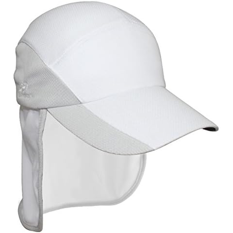 Headsweats Protech 7708 851 Running Cap with Neck Protection, unisex_adult, Sports cap, 7708 851, White/Sport Silver, standard size Cover