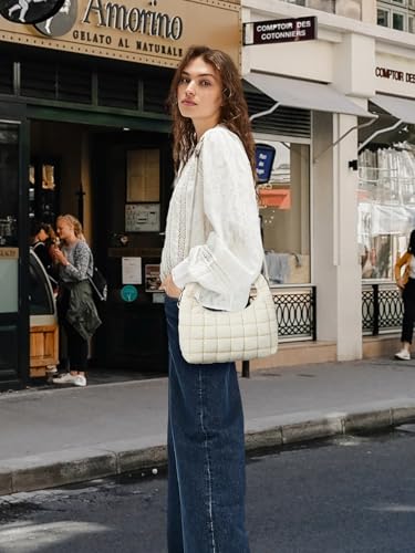Image of Telena Puffer Tote Bag for Women Lightweight Puffy Tote Bags Small Quilted Crossbody Shoulder Handbag with Detachable Strap