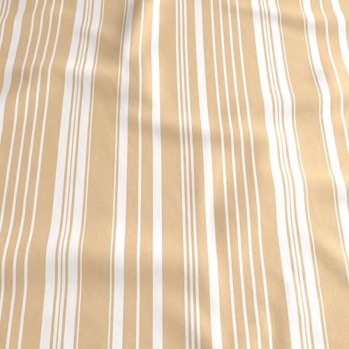 Image of Great Bay Home Full Size Microfiber Sheet Set - Taupe Striped 4-Piece Bed Sheets - Ultra-Soft and Smooth Brushed Microfiber Bedding (Taupe Stripe)