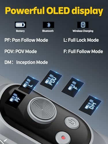 Stabilizzatore Cardanico Per Smartphone Con Rilevamento Del Volto A Luce Led, Gimble Per Telefono Pieghevole 3 Assi Palmare Per Iphone 15 14 13 12Pro/Max,Youtube Tiktok-Aochuan Smart X - 2