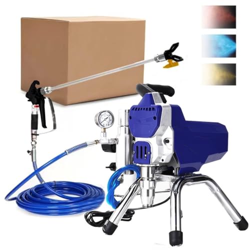 2200W Elektrischer Airless-Farbsprüher, bürstenloser Motor für Innen- und Außenwände, Hochdruck-Hausmalmaschine mit Edelstahlpistole, spart Farbe und reduziert Blasen, 110 V