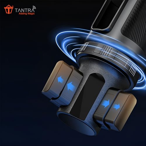 Image of TANTRA Premium Car Cup Holder with Food Tray - 2-in-1 Car Snack & Drink Organizer, Adjustable Swivel Arm, Universal Fit, Detachable Tray for Front Seat Travel,Car Interior Accessories