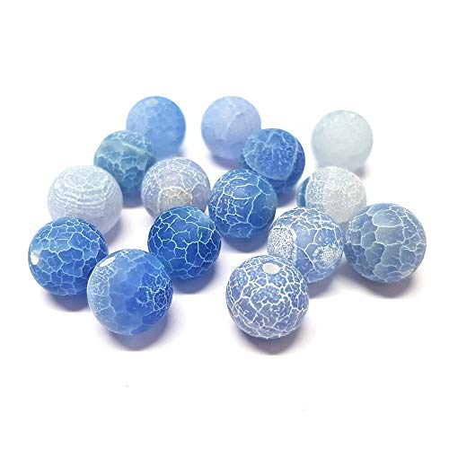 Présentoirs pour Bijoux Perles Pierre Semi précieuse Naturelle Teinte Agate craquelée Bleu Clair Bleu clair6 mm Lot de 15 Perles Cover