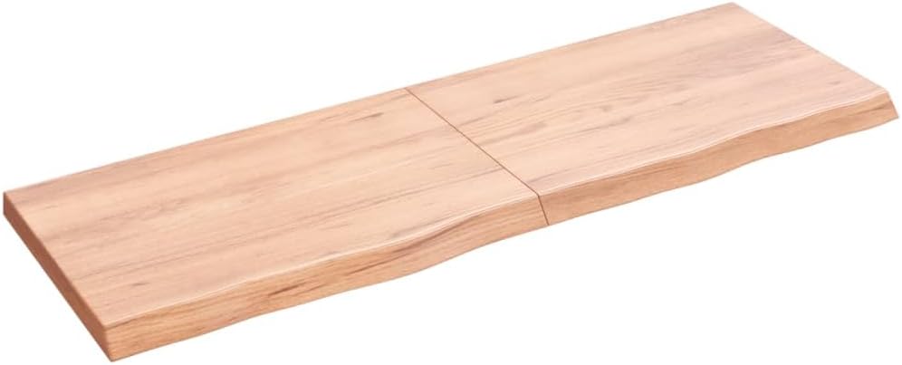 vidaXL Bathroom Countertop, Bathroom Vanity Top, Wooden Live Edge Worktop, Bathroom Vanity Countertop, Light Brown Treated Solid Wood