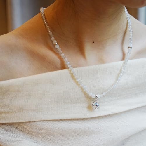 Image of Five Elements 18K Gold Vermeil 3 Layered Crystal Gemstone Beads Bracelet & Necklace for women Solid 925 Sterling Silver 18K Gold or White Gold Plated jewelry