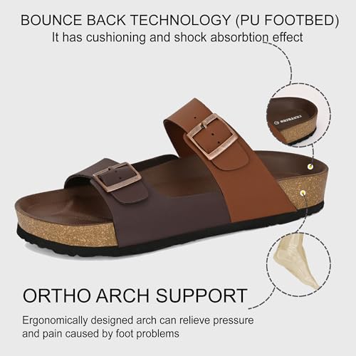 Image of Centrino Men's Berkin-Style Slip-On Sandals | Open Toe Design | Soft PU Footbed | Lightweight & Comfortable | Arch Support | On-Grip Sole | Casual Outdoor Wear (9209)
