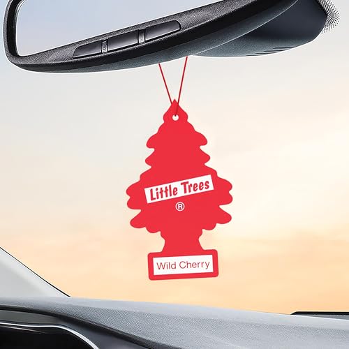 Image of LITTLE TREES Car Air Freshener | Hanging Tree Provides Long Lasting Scent for Auto and Home | 24 Air Fresheners |Wild Cherry