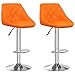 vidaXL 2X Tabourets de Bar Sièges de Pub Chaises Pivotantes de Bar Tabourets de Comptoir Sièges de Bistrot Maison Intérieur Orange Similicuir