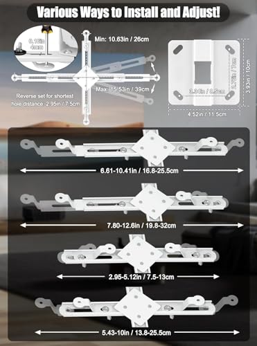 2-Be-Best Projector Ceiling Mount Wide Pipe Universal 3-in-1 Projector Wall Mount Bracket with Adjustable Arm, Flush Mount Option, Built-in Cable Management for Office Home White - Image 6