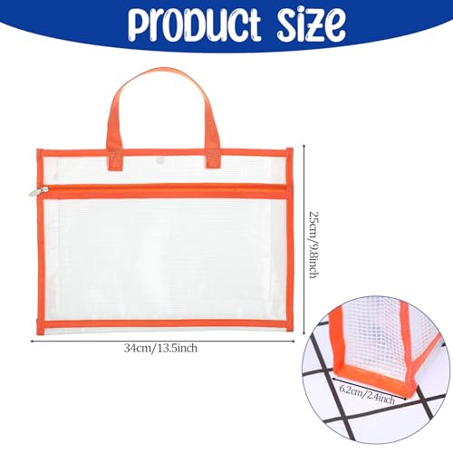 Image of 1 Pcs Project Bag for Quilting A3 Clear Mesh Sewing Craft Storage for Quilter Large Knitting Craft Bag Organizer Tote Storage Bags with Handle Design Art Supply Bags Embroidery Organizer