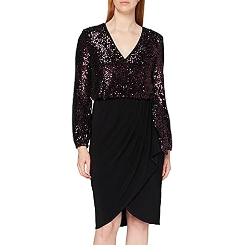 Gina Bacconi Wine Sequin and Jersey Dress Cover