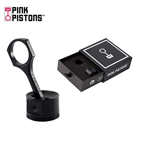 Mopar Pink Pistons Piston Keychain Burnout Black | Mens Cool Keychains & Automotive Car Key Chain Accessories - Aluminum Auto Engine Connecting Rod Piston Replica 2.56" X 0.98" - Gift Box Included #TOP4