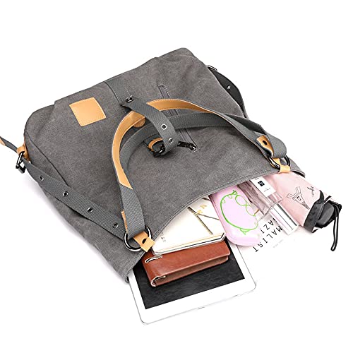 Sac à main en toile pour femme fourretout noir souple et résistant