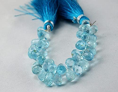 Briolettes de topaze bleue naturelle facettée LKBEADS pour haute joaillerie