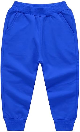 Toddler Boys Cotton Active Jogging Sweatpants Childrens Casual Sports Solid Color Elastic Waist Trousers