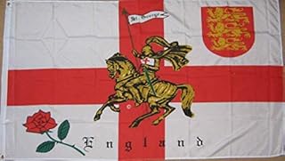 England Rose and Lion Charger St George 5'x3' Flag