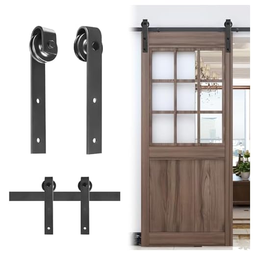 YUENFONG 200 cm skjutdörrsbeslag, gångskena, skjutdörrssystem, set, gångskenor för skjutdörrar, skjutdörr, beslag av kolstål för trädörr, metalldörrar, väggskåp