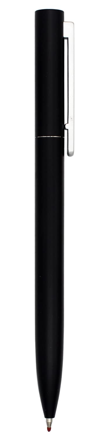 Gullor Simple Style Metal Retractable Ballpoint Pen, Medium Point Black Ink, Black