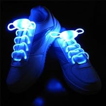 LED Shoelace Night Running Light Up Safety Shoestring Multicolor Luminous Shoelace - Bleu
