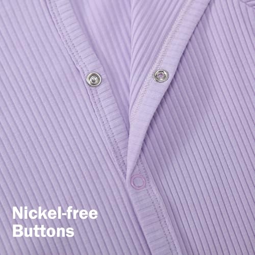 OPAWO Newborn Sleepers Baby Girl Onesie Long Sleeve Ribbed Knit Romper Newborn Photography Outfits Girl Coming Home Outfit3