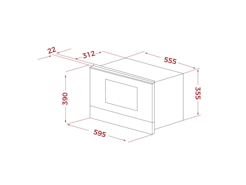 TEKA Microondas Integrable con Base Cerámica, Capacidad 22 L, Apertura de Puerta a la Izquierda, Modelo NEO MS 6220 BIS L SS