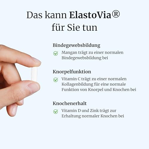 FORTEA® - Sehen & Bänder Kapseln in Apothekenqualität - ElastoVia - Für Sehnen und Bänder entwickelt - Komplex mit Boswellia Serrata Extrakt, Bromelain, Vitamin C und D - 30 Stück