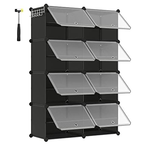 Zapatero Plástico Modular 8 Compartimentos con Puerta Cover