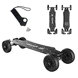 RALDEY Carbon Skateboard Electric Skateboard All Terrain Longboards with Remote,28MPH Top Speed,3000W Dual Belt Motor, 19 Miles Range, Suitable for Adults Teens at V.2