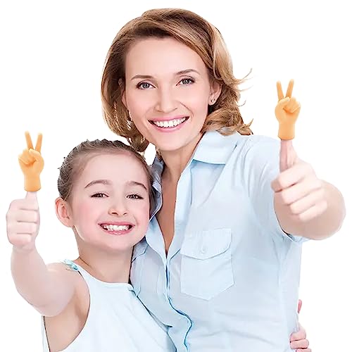 CreepyParty 8 Stücke Winzige Kleine Hände für Finger Novelty Fingerpuppen Gummi Lustige Minihände Set Tiktok Spielzeug