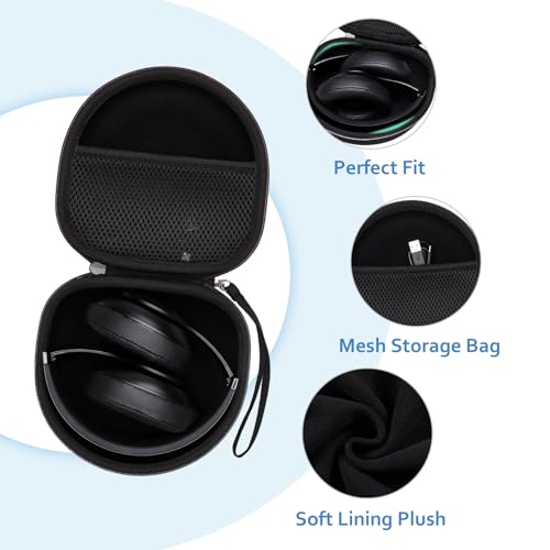 Image of Headphone Headset Case for Beats Studio Pro /JLab JBuds Lux ANC /JLab Go Lux ANC /JBL /TOZO /BERIBES /Picun /KVIDIO Noise Cancelling Over-Ear Foldable Headphones, Black
