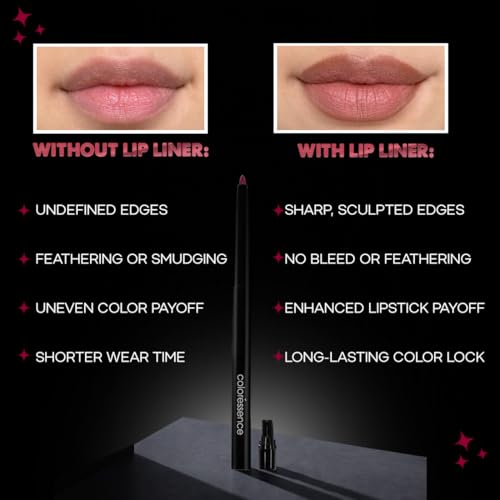 Image of Coloressence Pout Perfect Matte Lip Liner Combo Set of 2 Shades (Brown, Maroon) | Long Lasting | Lightweight | Highly Pigmented | Non-Drying Formula | Waterproof