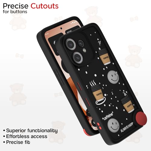 Image of Outlouders Back Cover for CMF by Nothing Phone 2 Pro 5G | 3D Cartoon Bear Cute Fun Silicone Full Body Protection Bumper Case (Black)