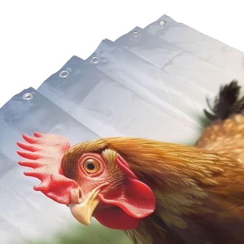 Rideau de douche amusant poulet pour égayer votre salle de bain en hiver - 4