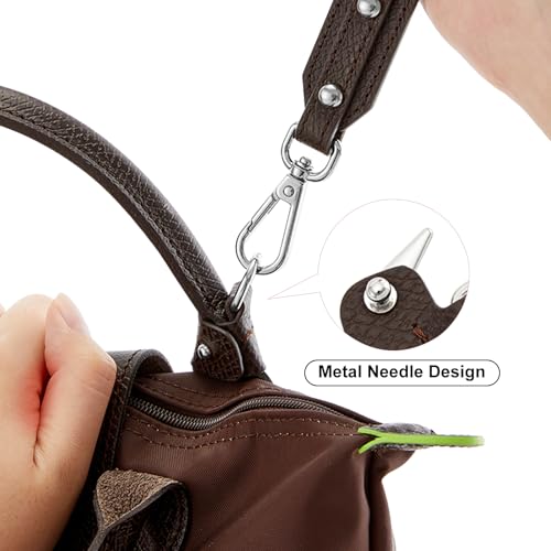 Image of Bag Leather Strap Replacement Crossbody Adjustable Shoulder Straps for Small Medium Large Pouch, No Damage Conversion Kits Accessories moka(Small Medium Large -Mocha-Silver)