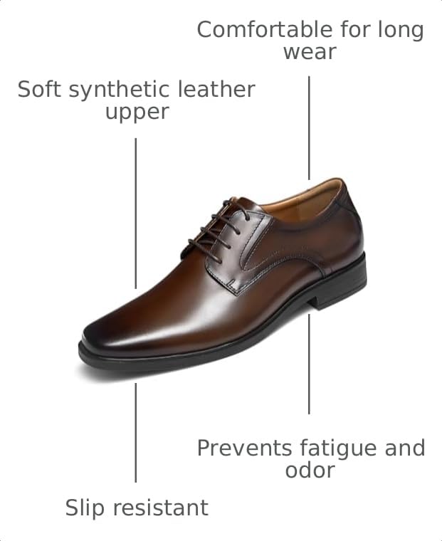 Image of Mens Oxford Leather Business Casual Shoes | Office Shoes