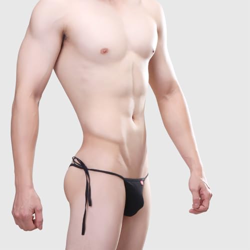 COMLIFE Mens Cotton Bulge Pouch Side Tie String Bikini Briefs Underwear High Cut Men's Panties3