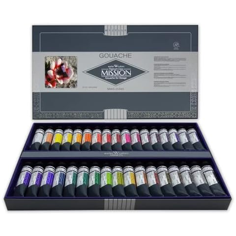Mijello Titanium Class Gouache Watercolor MWG-1534G 34 Color Cover