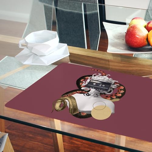 Napperon rouge souple grand format 39,5x28,5 cm set table liège